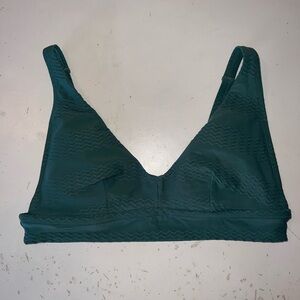 Aerie Longline V-Scoop Bikini Top size small dark teal